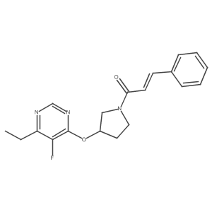 (E)-1-(3-((6-ethyl-5-fluoropyrimidin-4-yl)oxy)pyrrolidin-1-yl)-3-phenylprop-2-en-1-one结构式
