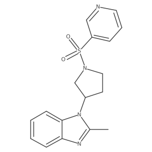 2-methyl-1-(1-(pyridin-3-ylsulfonyl)pyrrolidin-3-yl)-1H-benzo[d]imidazole结构式