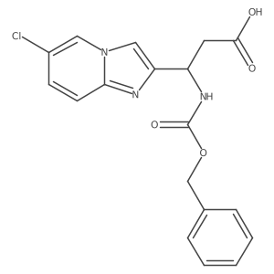 (3R)-3-{[(benzyloxy)carbonyl]amino}-3-{6-chloroimidazo[1,2-a]pyridin-2-yl}propanoic acid结构式