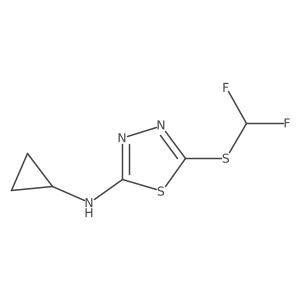 N-cyclopropyl-5-[(difluoromethyl)sulfanyl]-1,3,4-thiadiazol-2-amine结构式
