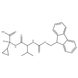 2-cyclopropyl-2-[(2S)-2-({[(9H-fluoren-9-yl)methoxy]carbonyl}amino)-3-methylbutanamido]propanoic acid Structure