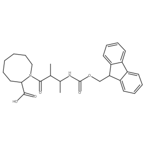 1-[3-({[(9H-fluoren-9-yl)methoxy]carbonyl}amino)-2-methylbutanoyl]azocane-2-carboxylic acid结构式