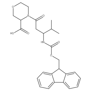 4-[3-({[(9H-fluoren-9-yl)methoxy]carbonyl}amino)-4-methylpentanoyl]morpholine-3-carboxylic acid Structure