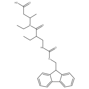 3-{N-ethyl-2-[({[(9H-fluoren-9-yl)methoxy]carbonyl}amino)methyl]butanamido}butanoic acid Structure