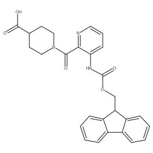 1-[3-({[(9H-fluoren-9-yl)methoxy]carbonyl}amino)pyridine-2-carbonyl]piperidine-4-carboxylic acid Structure
