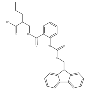 2-({[2-({[(9H-fluoren-9-yl)methoxy]carbonyl}amino)phenyl]formamido}methyl)pentanoic acid结构式