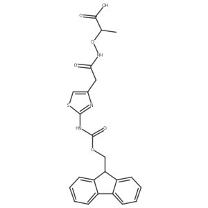 2-({2-[2-({[(9H-fluoren-9-yl)methoxy]carbonyl}amino)-1,3-thiazol-4-yl]acetamido}oxy)propanoic acid Structure