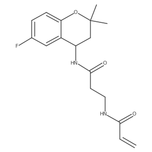N-{2-[(6-fluoro-2,2-dimethyl-3,4-dihydro-2H-1-benzopyran-4-yl)carbamoyl]ethyl}prop-2-enamide结构式