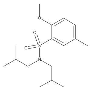 2-methoxy-5-methyl-N,N-bis(2-methylpropyl)benzene-1-sulfonamide结构式