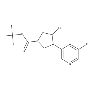 rac-tert-butyl (3R,4S)-3-(5-fluoropyridin-3-yl)-4-hydroxypyrrolidine-1-carboxylate结构式
