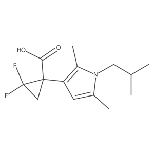 1-[2,5-dimethyl-1-(2-methylpropyl)-1H-pyrrol-3-yl]-2,2-difluorocyclopropane-1-carboxylic acid Structure