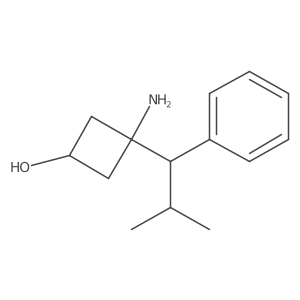 3-Amino-3-(2-methyl-1-phenylpropyl)cyclobutan-1-ol结构式