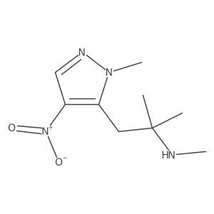 methyl[2-methyl-1-(1-methyl-4-nitro-1H-pyrazol-5-yl)propan-2-yl]amine结构式