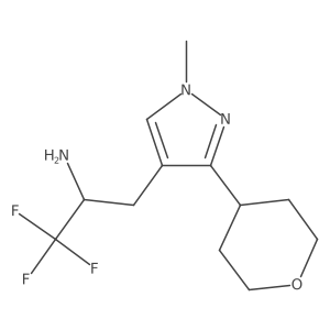 1,1,1-trifluoro-3-[1-methyl-3-(oxan-4-yl)-1H-pyrazol-4-yl]propan-2-amine Structure