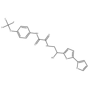 N-(2-{[2,2'-bifuran]-5-yl}-2-hydroxyethyl)-N'-[4-(trifluoromethoxy)phenyl]ethanediamide结构式