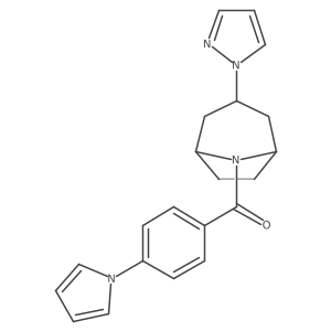 3-(1H-pyrazol-1-yl)-8-[4-(1H-pyrrol-1-yl)benzoyl]-8-azabicyclo[3.2.1]octane结构式