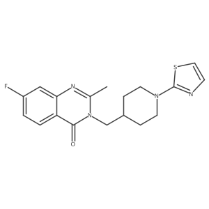 7-Fluoro-2-methyl-3-{[1-(1,3-thiazol-2-yl)piperidin-4-yl]methyl}-3,4-dihydroquinazolin-4-one结构式