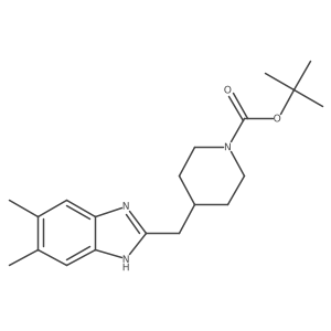 tert-butyl 4-[(5,6-dimethyl-1H-1,3-benzodiazol-2-yl)methyl]piperidine-1-carboxylate结构式