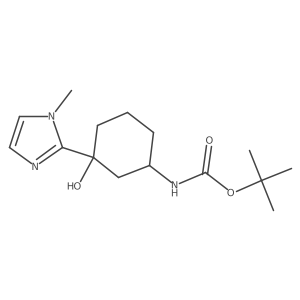 rac-tert-butyl N-[(1R,3S)-3-hydroxy-3-(1-methyl-1H-imidazol-2-yl)cyclohexyl]carbamate结构式
