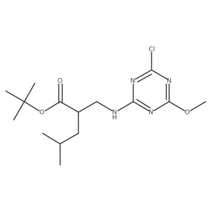 Tert-butyl 2-{[(4-chloro-6-methoxy-1,3,5-triazin-2-yl)amino]methyl}-4-methylpentanoate Structure