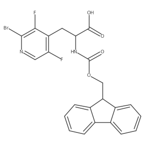 3-(2-bromo-3,5-difluoropyridin-4-yl)-2-({[(9H-fluoren-9-yl)methoxy]carbonyl}amino)propanoic acid结构式