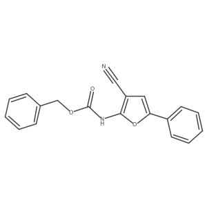 benzyl N-(3-cyano-5-phenylfuran-2-yl)carbamate结构式