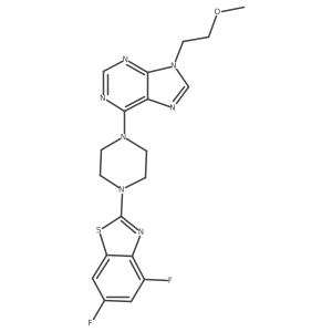 6-[4-(4,6-difluoro-1,3-benzothiazol-2-yl)piperazin-1-yl]-9-(2-methoxyethyl)-9H-purine结构式