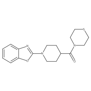 2-[4-(Thiomorpholine-4-carbonyl)piperidin-1-yl]-1,3-benzoxazole Structure