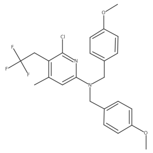 6-Chloro-N,N-bis(4-methoxybenzyl)-4-methyl-5-(2,2,2-trifluoroethyl)pyridin-2-amine结构式