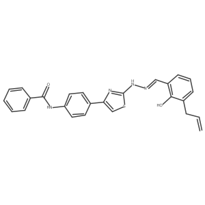 (E)-N-(4-(2-(2-(3-allyl-2-hydroxybenzylidene)hydrazinyl)thiazol-4-yl)phenyl)benzamide结构式