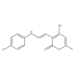 3-[[(4-Chlorophenyl)hydrazinylidene]methyl]-4-hydroxy-6-methylpyran-2-one Structure