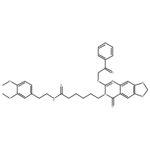 N-(3,4-dimethoxyphenethyl)-6-(8-oxo-6-((2-oxo-2-phenylethyl)thio)-[1,3]dioxolo[4,5-g]quinazolin-7(8H)-yl)hexanamide Structure