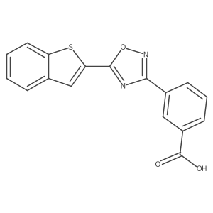 3-[5-(1-Benzothiophen-2-yl)-1,2,4-oxadiazol-3-yl]benzoic acid Structure