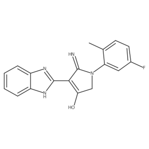 5-Amino-4-(1H-benzimidazol-2-yl)-1-(5-fluoro-2-methylphenyl)-1,2-dihydro-3H-pyrrol-3-one结构式