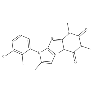 6-(3-chloro-2-methylphenyl)-2,4,7-trimethyl-9aH-purino[7,8-a]imidazol-9-ium-1,3-dione结构式