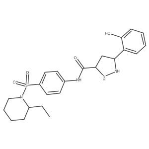 N-[4-(2-ethylpiperidin-1-yl)sulfonylphenyl]-5-(2-hydroxyphenyl)pyrazolidine-3-carboxamide Structure