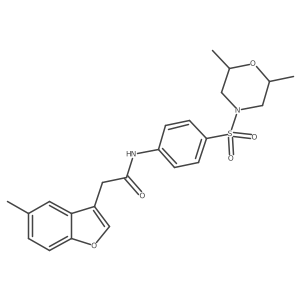 N-{4-[(2,6-dimethylmorpholin-4-yl)sulfonyl]phenyl}-2-(5-methyl-1-benzofuran-3-yl)acetamide Structure