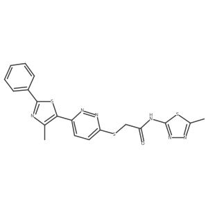 N-(5-Methyl-1,3,4-thiadiazol-2-YL)-2-{[6-(4-methyl-2-phenyl-1,3-thiazol-5-YL)pyridazin-3-YL]sulfanyl}acetamide结构式