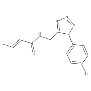 (Z)-N-((1-(4-chlorophenyl)-1H-tetrazol-5-yl)methyl)but-2-enamide结构式