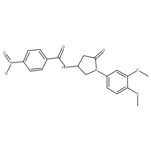 N-[1-(3,4-dimethoxyphenyl)-5-oxopyrrolidin-3-yl]-4-nitrobenzamide结构式