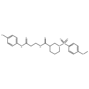 N-[3-(4-chloroanilino)-3-oxopropyl]-1-[(4-methoxyphenyl)sulfonyl]-3-piperidinecarboxamide结构式