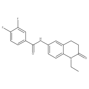 N-(1-ethyl-2-oxo-1,2,3,4-tetrahydroquinolin-6-yl)-3,4-difluorobenzamide结构式