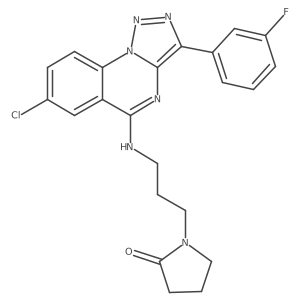 1-(3-{[7-Chloro-3-(3-fluorophenyl)[1,2,3]triazolo[1,5-a]quinazolin-5-yl]amino}propyl)pyrrolidin-2-one结构式