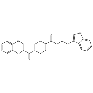 1-[4-(2,3-dihydro-1,4-benzodioxin-2-ylcarbonyl)piperazin-1-yl]-4-(1H-indol-3-yl)butan-1-one结构式