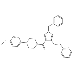 (1-benzyl-3-(benzyloxy)-1H-pyrazol-4-yl)(4-(4-methoxyphenyl)piperazin-1-yl)methanone Structure