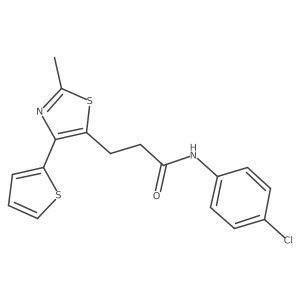 N-(4-chlorophenyl)-3-(2-methyl-4-(thiophen-2-yl)thiazol-5-yl)propanamide Structure