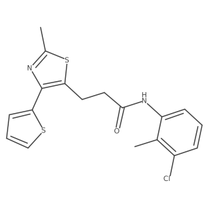 N-(3-chloro-2-methylphenyl)-3-(2-methyl-4-(thiophen-2-yl)thiazol-5-yl)propanamide结构式
