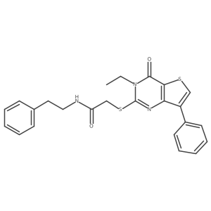 2-({3-ethyl-4-oxo-7-phenyl-3H,4H-thieno[3,2-d]pyrimidin-2-yl}sulfanyl)-N-(2-phenylethyl)acetamide结构式