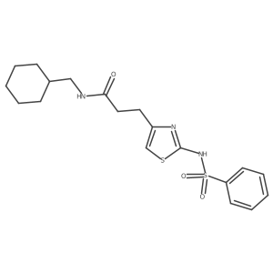 3-(2-benzenesulfonamido-1,3-thiazol-4-yl)-N-(cyclohexylmethyl)propanamide结构式