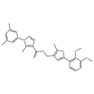 [2-(2,3-dimethoxyphenyl)-5-methyl-1,3-oxazol-4-yl]methyl 1-(3,5-dimethylphenyl)-5-methyl-1H-1,2,3-triazole-4-carboxylate结构式